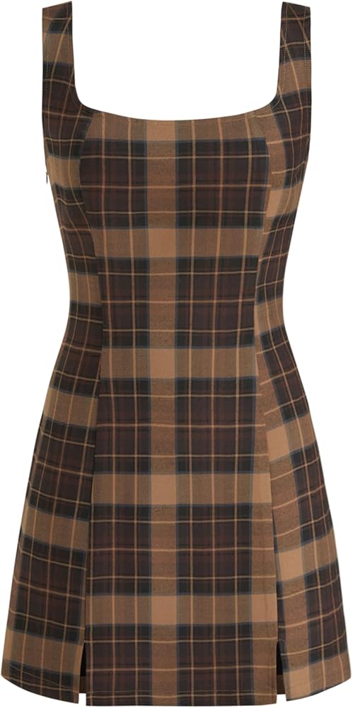 ワンピース Becky check mini dress Brown Karis Mini Dress - Brown Black Check – Peppermayo US